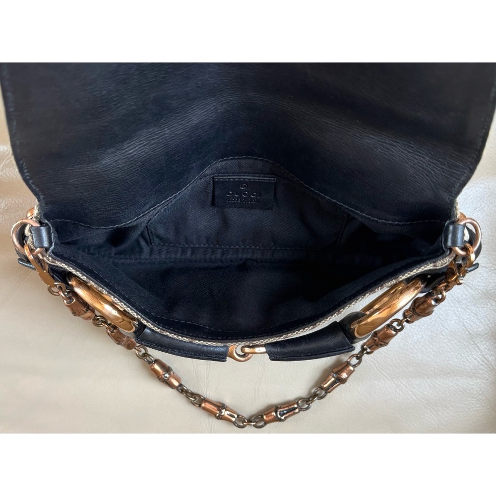 Rare Authentic Vintage Gucci Tom Ford Horsebit Web GG Canvas Chain Clutch, COA - Picture 7 of 13